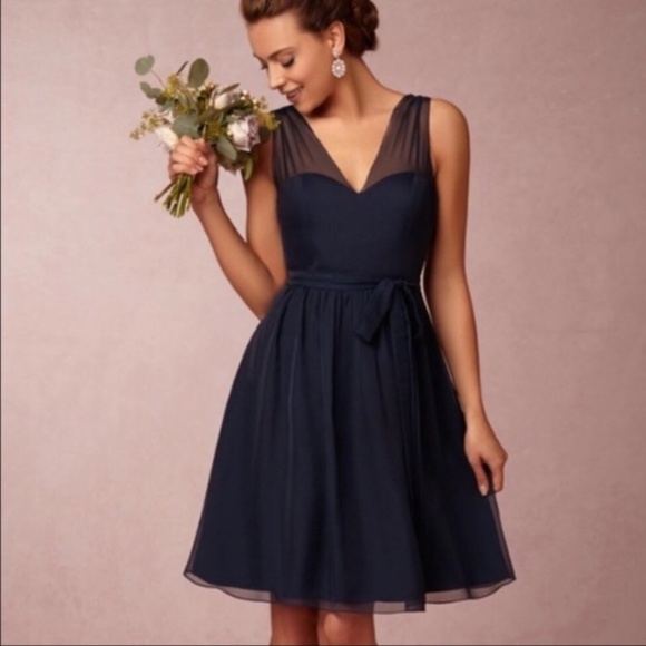 Anthropologie Dresses & Skirts - Anthro BHLDN Quillaree Ainsley Dress navy blue 6